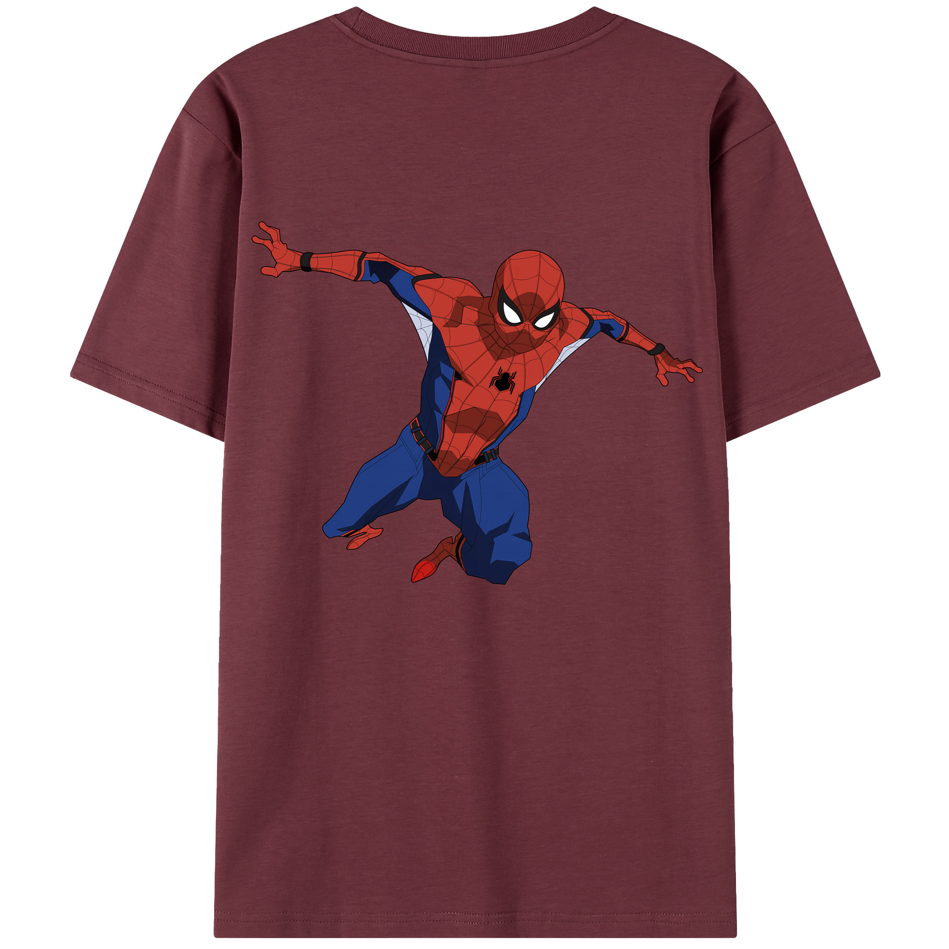 （画像用） Spider Man スパイダーマン 綿100％半袖Tシャツ（背面プリント）